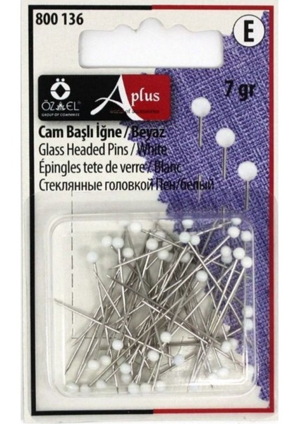 2'li Cam Başlı Beyaz Toplu İğne 60 Adet 14 gr 800 136 fiyatları