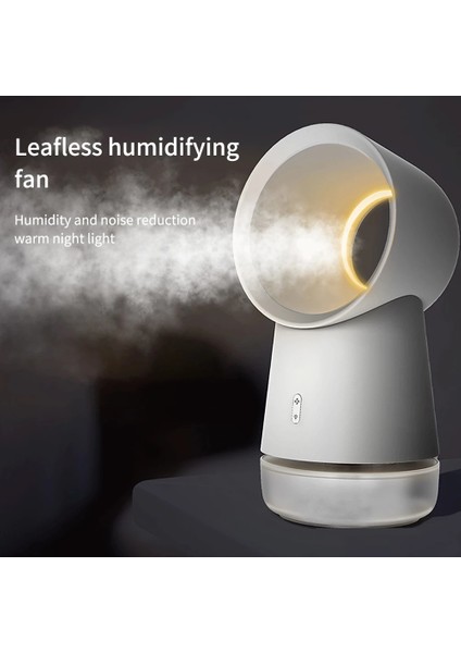 Protable Masaüstü Yapraksız Soğutma Fanı 3 In 1 Mini Soğutma Fanı Bladeless Masaüstü Fan Sis Nemlendirici LED Işık ile (Yurt Dışından)