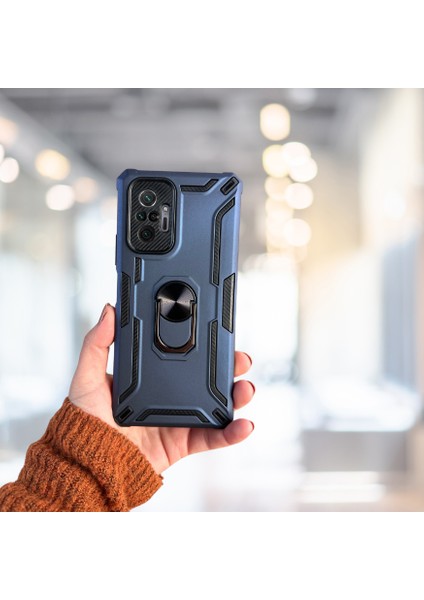 Xiaomi Redmi Note 10 Pro 4g Yüzüklü Standlı Tlp Tank Kılıf (Armor Mılıtary Case)