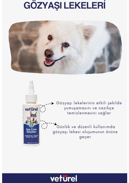 Göz Bakım Solüsyonu 100ml Kedi Göz Temizleme Köpek Gözyaşı Lekesi