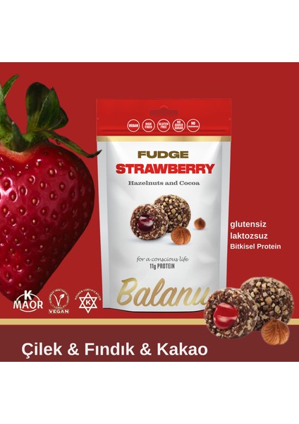 Fudge Çilek Dolgulu Fındık Kaplamalı Atıştırmalık 110G