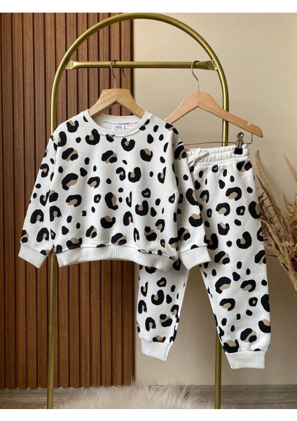 Leopar Desenli Kız Çocuk Eşofman Takımı
