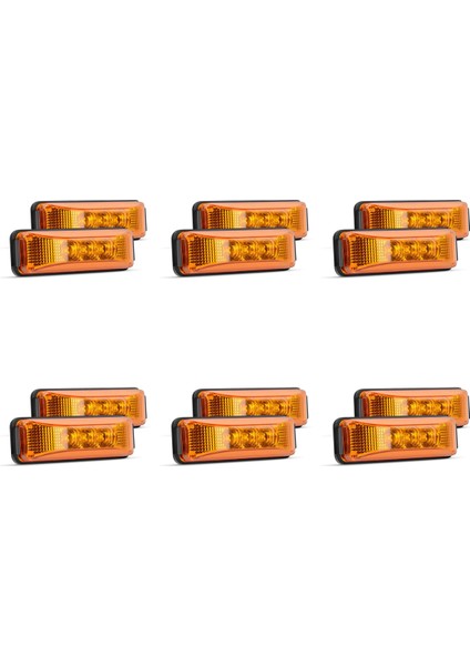 12 Adet 3.9 Inç 3 Kamyon Römork Ön Arka LED Yan Işaretleyici Gösterge Lambası Römork Tekne-Amber Için Kaya Işık (Yurt Dışından)