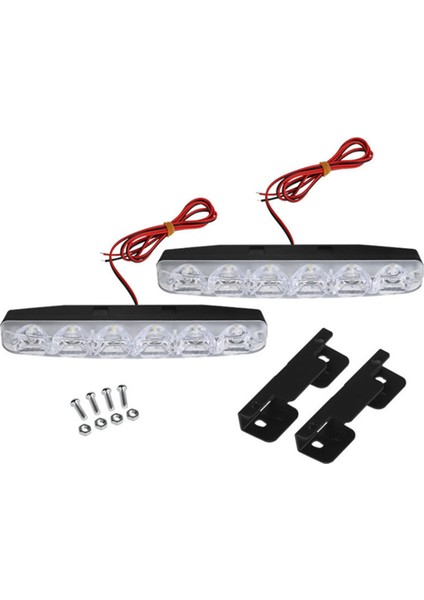 6 LED Super Bright Daytime Running Lights Car Center Grille Decorative For General Modification (Yurt Dışından)