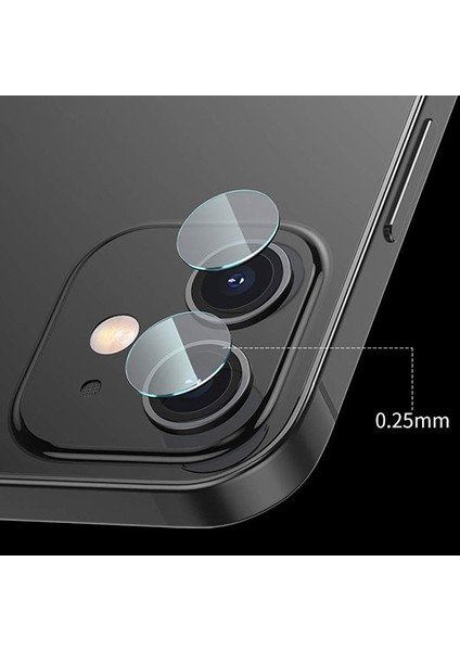 Apple iPhone 12 6.1 Tempered Kamera Lens Koruma Cami 2set 12 Mini Uyumlu