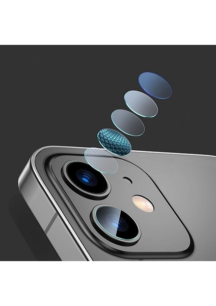 Apple iPhone 12 6.1 Tempered Kamera Lens Koruma Cami 2set 12 Mini Uyumlu