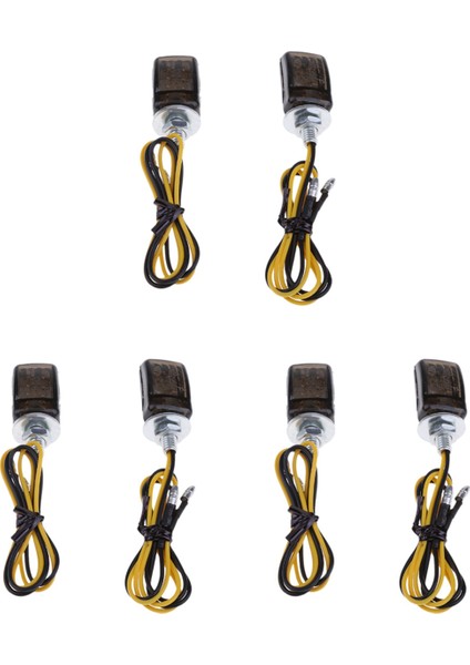 6 Adet Evrens LED Siyah Mini Minik Küçük Gösterger Dönüş Sinyalleri Motosiklet Motorlu Bisiklet (Yurt Dışından)