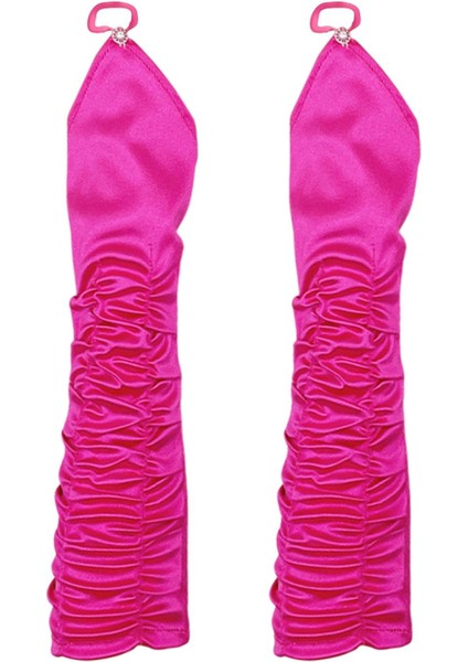 1920'LER Uzun Parti Eldivenleri Pilili Eldivenler Moda Parmaksız Eldivenler Yere Kadar Pembe (Yurt Dışından)