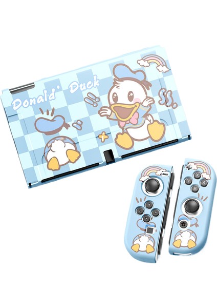 Nintendo Switch OLED Buzlu Kabartmalı Koruyucu Tpu Yumuşak Donald Duck Kılıf (Yurt Dışından)