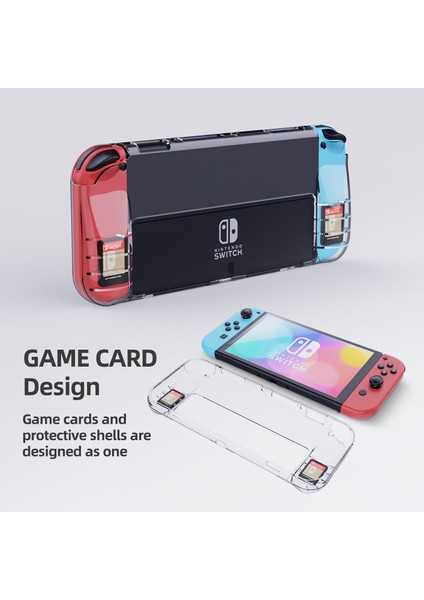 Nintendo Switch OLED Kasetleri Tutabilen Düşmeyi Önleyen Şeffaf Koruyucu Kılıf (Yurt Dışından)