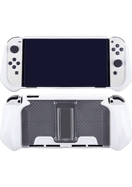 Nintendo Switch OLED Protective Case With Grip Soft Case White Kılıf (Yurt Dışından)