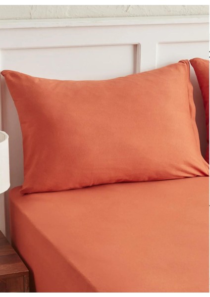 Cotton (Pamuk) 2 Adet 50 x 70 cm Turuncu Yastık Kılıfı Pillow Case