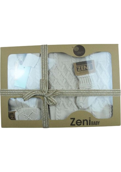 Zeni Triko Bebek 5 Li Tulum Seti Yenidoğan Bebek Takım Kutulu 3034 Krem