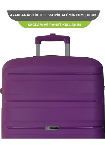 Polipropilen (Pp) Atlas Violet Orta Boy Valiz