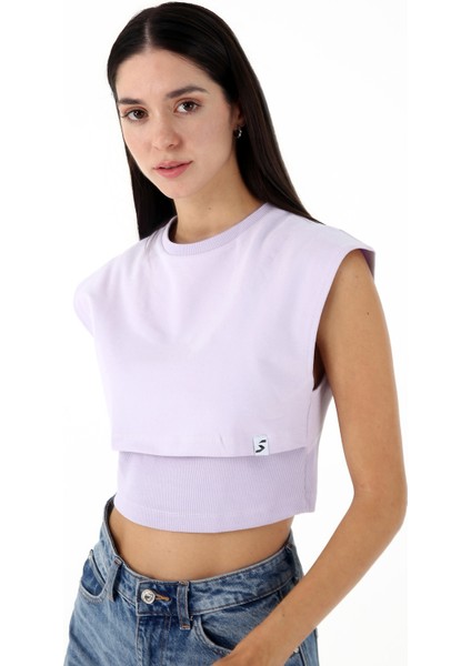 Spell Kadın Crop Tişört Lila
