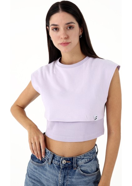 Spell Kadın Crop Tişört Lila