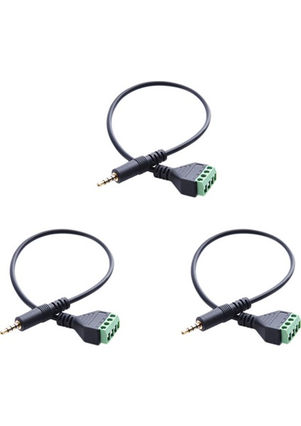 3x 3.5mm Screw Terminal Adapter Speaker Cable 4-Core Stereo Trrs Male Hole To Av 4 Screw Terminal Balun Connector Cable (Yurt Dışından)