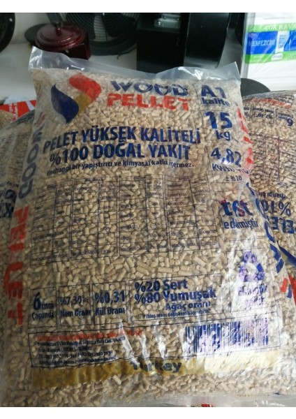 A1 Yüksek Kalite Doğal Pelet Yakıtı 15KG