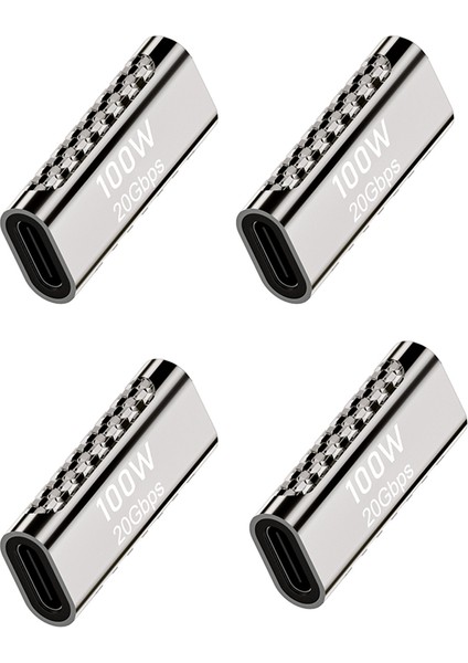 4pcs Type-C Female To Type-C Female Adapter 20GBPS Fast Charging Audio Video Transmission Converter Adapter (Yurt Dışından)