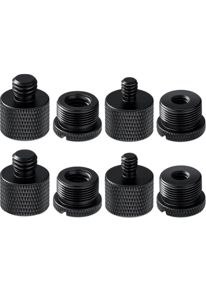 8 Adet Mikrofon Standı Konu Adaptör Seti, 5/8 Dişi - 3/8 Erkek ve 3/8 Dişi - 5/8 Erkek Vida Adaptör Konusu (Yurt Dışından)