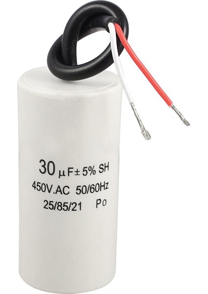2 Kablolu Kablo 30UF 450VAC 50/60Hz CBB60 Motor Çalıştırma Çalıştırma Kondansatörü (Yurt Dışından)