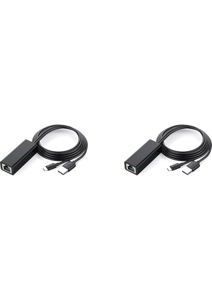 2x Ethernet Adapter With Power Cable For Tv Stick (2nd Gen),4k Stick,tv Square,-Usb To RJ45 Wired Lan Adapter,black (Yurt Dışından)