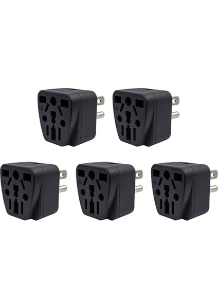 5x Us Trav Plug Adapter Eu/uk/au/ın/cn/jp/asia/ıtaly/brazil To Usa (Type B), 3 Usa Plug, Charger Converter Black (Yurt Dışından)