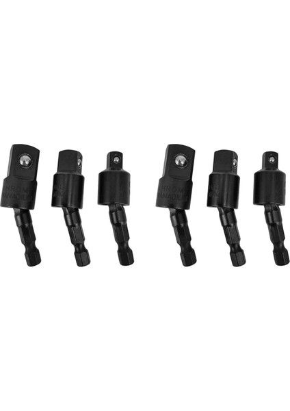 6pc Wobble Soket Adaptörleri Evrens Ortak Döner Soket Seti, 1/4 Inç Altıgen - 1/4 3/8 1/2 Kare Soket Sürücüler (Yurt Dışından)