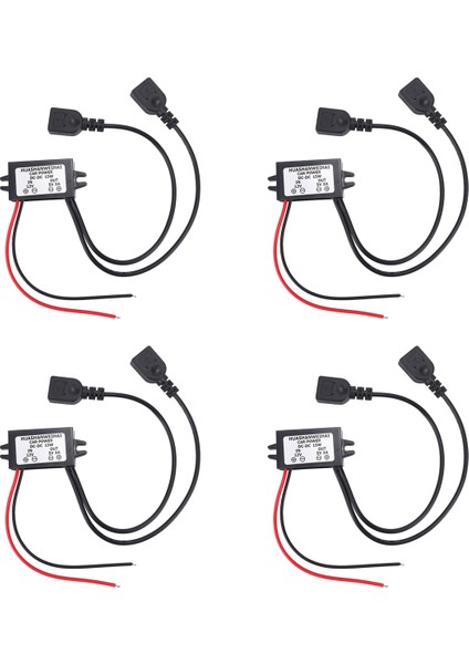 4x Dc Dönüştürücü 12V - 5V 3A Çift 2 USB - Otomatik Güç Regülatörü Voltajı (Yurt Dışından)