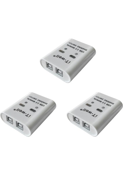 3x USB Yazıcı Paylaşım Cihazı, 2'si 1 Arada Yazıcı Paylaşım Cihazı, 2 Bağlantı Noktalı Manu Kvm Anahtarlama Ayırıcı Hub Beyaz (Yurt Dışından)