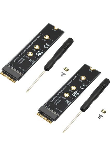 2x M.2 Nvme SSD Pro Retina 2013-2017 Için Adaptör Kartı Dönüştürme Nvme/ahcı Kiti A1465 A1466 A1398 A1502 (Yurt Dışından)