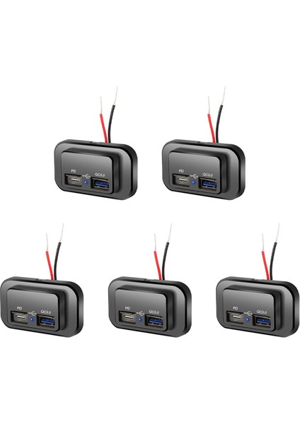 5x USB + Pd Araç Şarj Soketi 12 V/24 V USB Şarj Splitter Çıkışı Güç Adaptörü Motosiklet-Kamyon Atv Tekne Araba Için (Yurt Dışından)