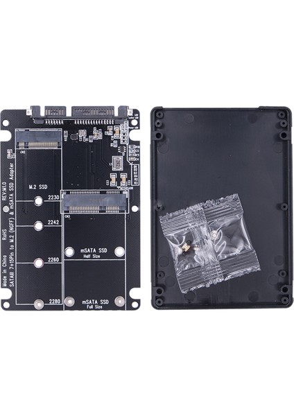 2'si 1 Arada M.2 Ngff Ssd'den Sata 3.0 Adaptör Dönüştürücü Kasa Muhafazası 6gbps Desteği 2230 2242 2260 2280 (Yurt Dışından)