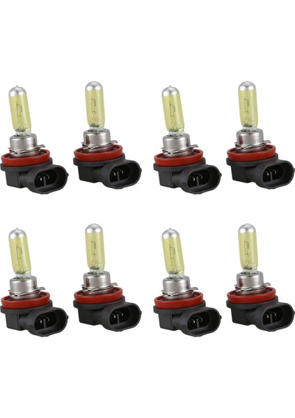 8x H11 55W 3000K Altın Sarı Haln Işık Sis Lambası Ampul Far (Yurt Dışından)