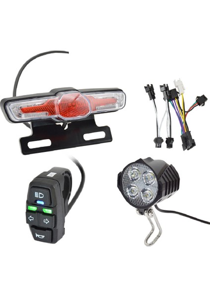 E-Bisiklet Far Kuyruk Işık Setleri Ectric Bisiklet 24V-48V Işık Grubu Korna Kuyruk Işık Fren Işık Dönüş Sinyali Seti (Yurt Dışından)
