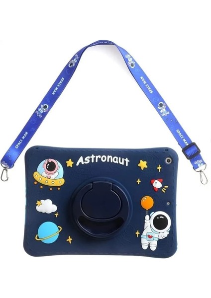 Samsung Galaxy Tab A7 Lite T220 T225 T227 Uyumlu Astronot Kılıf Standlı Eğlenceli Koruma
