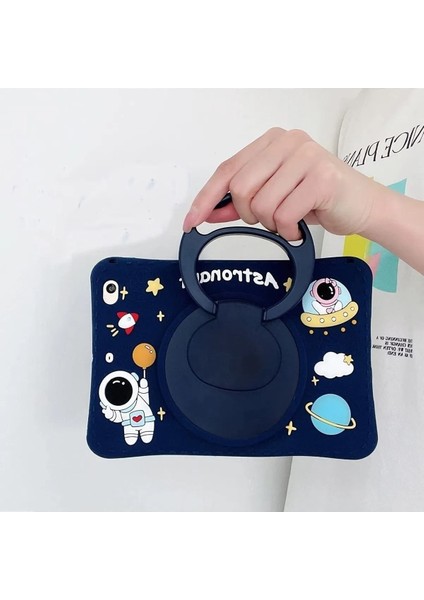Samsung Galaxy Tab A7 Lite T220 T225 T227 Uyumlu Astronot Kılıf Standlı Eğlenceli Koruma