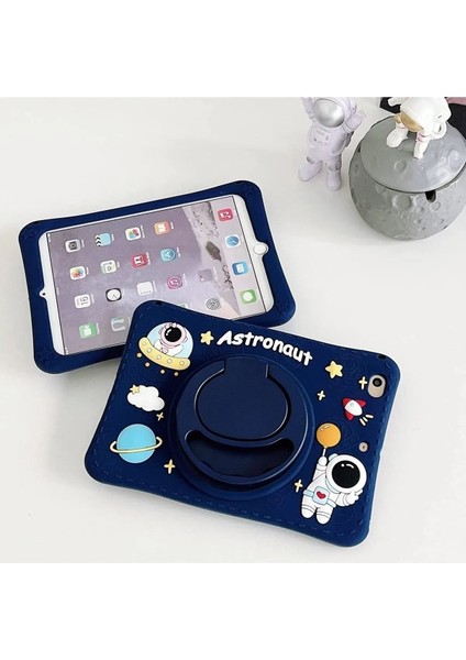 Samsung Galaxy Tab A7 Lite T220 T225 T227 Uyumlu Astronot Kılıf Standlı Eğlenceli Koruma