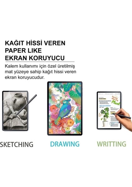 Samsung Galaxy Tab S6 Lite SM-P610 P617 Ekran Koruyucu Paper Like Pencil Destekli Film Kağıt Hissi