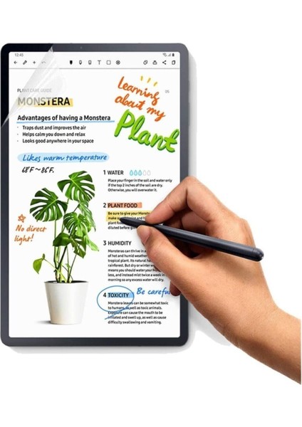 Samsung Galaxy Tab S6 Lite SM-P610 P617 Ekran Koruyucu Paper Like Pencil Destekli Film Kağıt Hissi