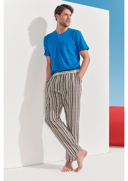 Dokuma Modal Kumaş Kısa Kol Pijama Takımı