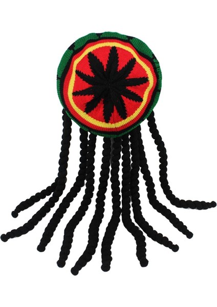Reggae Dreadlocks Jamaikalı Örgü Şapka Örgü Rasta Saç Şapka (Yurt Dışından)