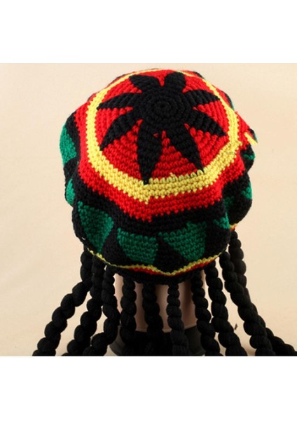 Reggae Dreadlocks Jamaikalı Örgü Şapka Örgü Rasta Saç Şapka (Yurt Dışından)