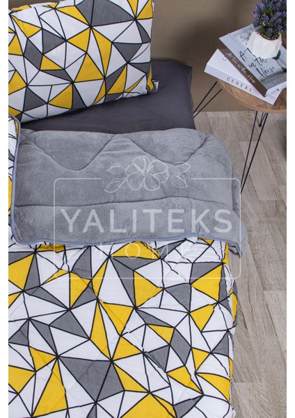 Yalıteks Home Tek Kişilik Welsoft Çift Taraflı Lüks Yorgan ve Yastık Kılıfı -Prizma modelleri