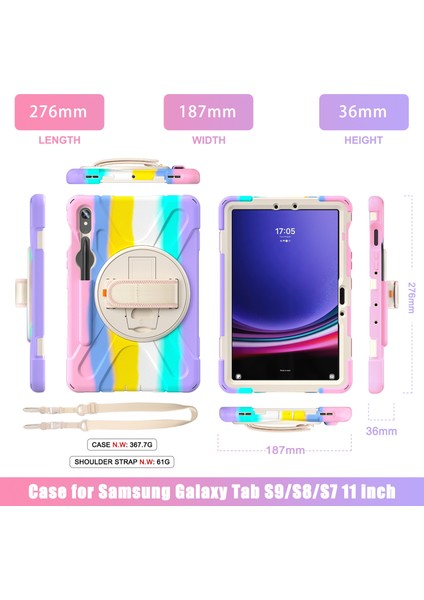 Samsung Galaxy Tab S9 S8 S7 Için Tpu + Pc Tablet Kılıfı (Yurt Dışından)