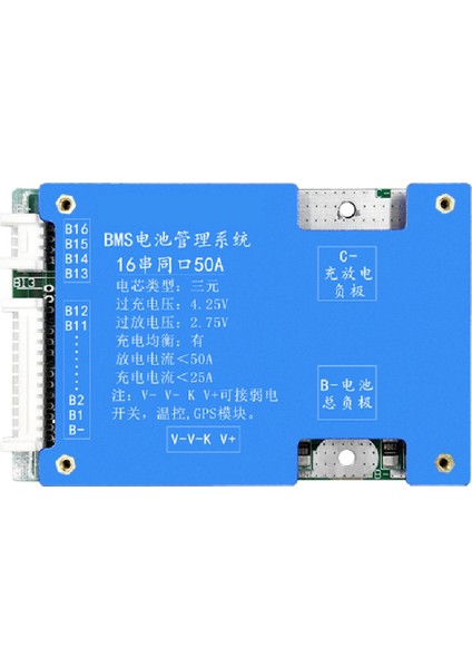 16S 50A Üçlü Lityum Kartı 60V Şarj ve Deşarj, E-Bisiklet Için Gerilim Dengesi Bms Fonksiyonu ile (Yurt Dışından)