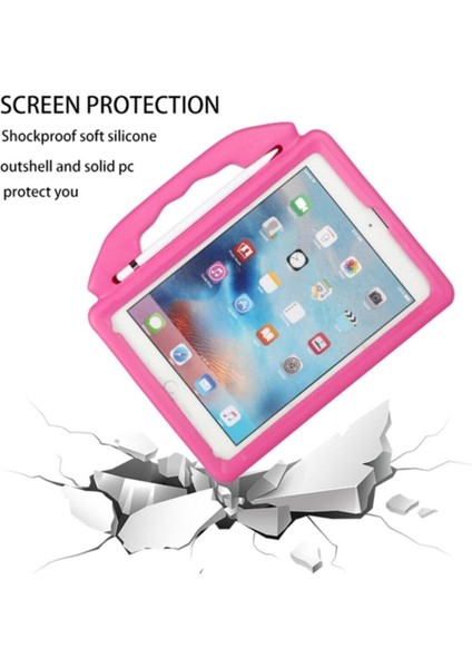 Ipad 10.2 8. Nesil ve 9. Nesil Tablet Uyumlu Kılıfı Tutmalı Standlı Yumuşak Silikon Çocuk Kılıf