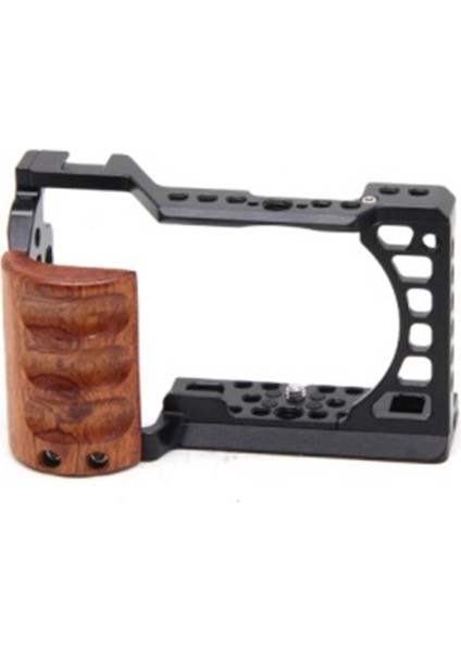 A6400 / A6300 / A6100 / A6000 Ahşap Saplı Metal Kamera Kafesi Sabitleyici Rig Için (Yurt Dışından)