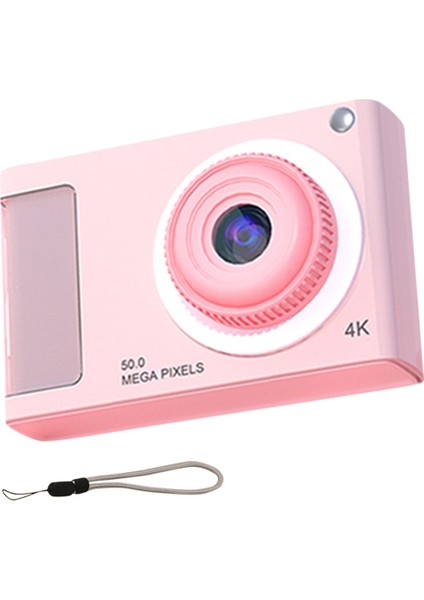 48MP Hd Mini Kamera 2,4 Inç IPS Ekran 16X Zoom Dijital 4K Video, Çocuk Öğrenciler Için Dolgu Işığı Ile, Pembe (Yurt Dışından)