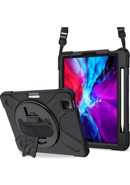 Ipad Pro 12.9 Inç (2018 / 2020 / 2022 ) M2 Çip Uyumlu Defender Kalem Bölmeli Tablet Kılıfı